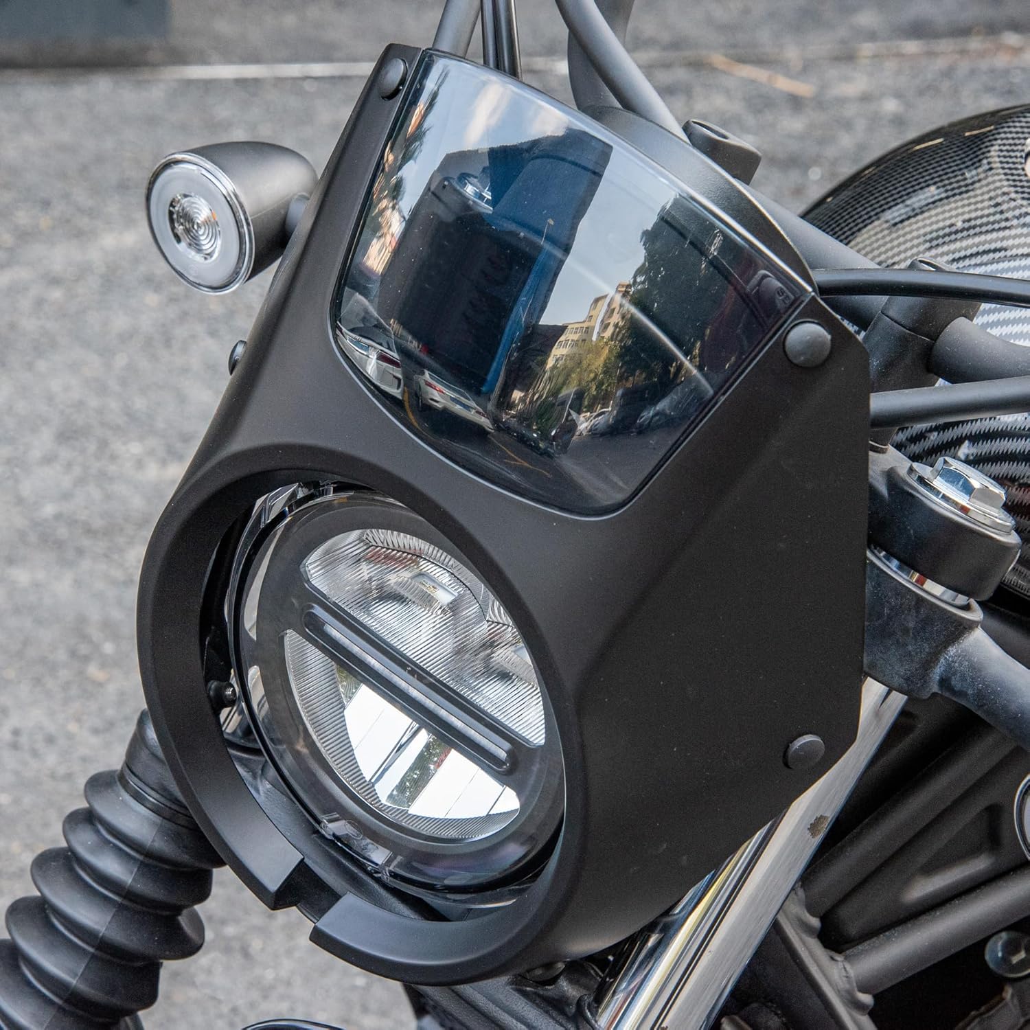 Motorcycle Headlight Fairing Cowl Mask with Smoke Windshield Deflector Compatible with CL500 CL300 CL250 2023 2024 SCL500 SCL300 SCL250 Windscreen Visor, Matte Black