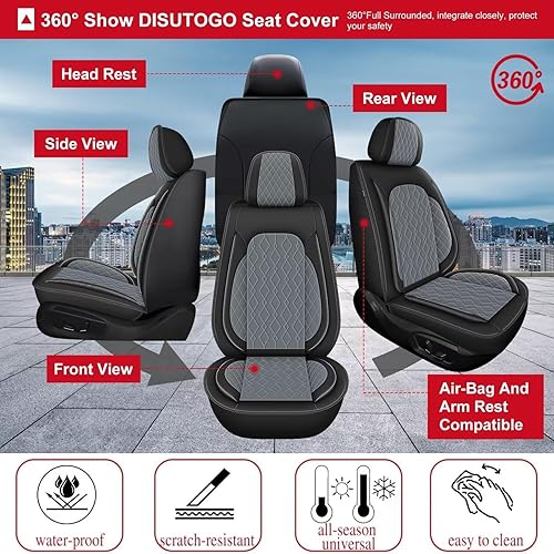 Miniatura 8 de Fundas de asiento para Nissan Kicks 2018-2024 2025 juego completo de fundas de asiento de automóvil impermeables de piel sintética (5 asientos,