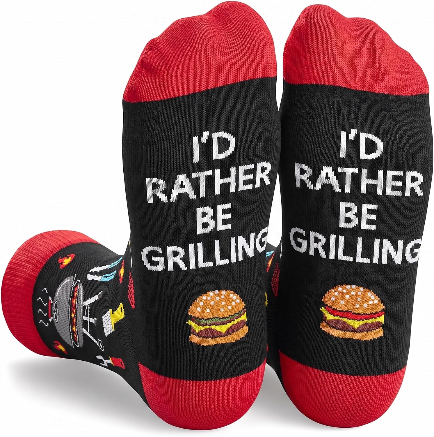 Funny BBQ Socks for Men, Novelty Gift for Grill Masters