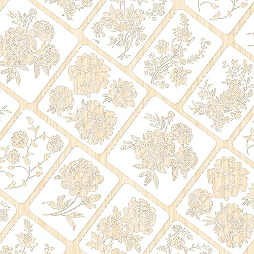 Vista 117 de INFUNLY Plantillas de pared de mandala para pintar paredes reutilizables de azulejos, plantillas de piso de concreto de 12 x 12 pulgadas para pintar