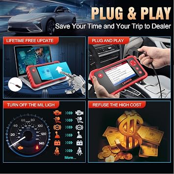 LAUNCH CRP123 V2.0 Plus OBD2 Scanner, All System Scan Tool with 3 Reset