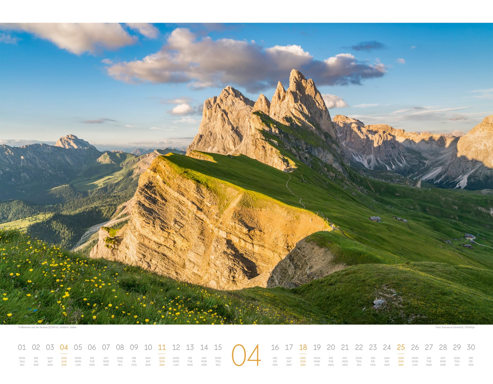 Bergwelt Dolomiten Kalender 2027: Bildgewaltiger Berge-Kalender im großen Querformat (54x42 cm) | Südtirol für Alpinist:innen und Wander:innen