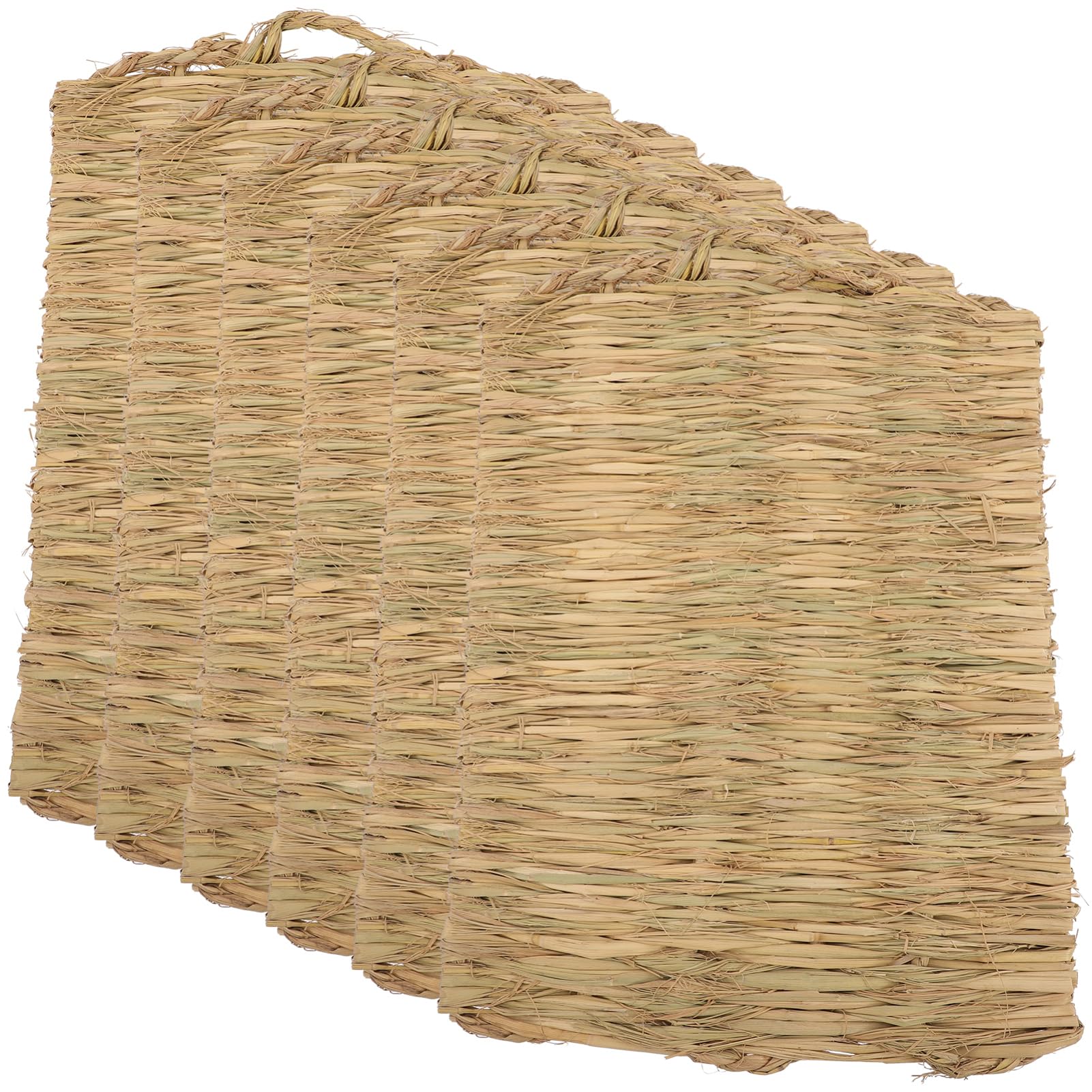 Happyyami 6pièces Tapis Gazon Naturel pour Poulailler Coussins pour Pondoirs Tapis de Nidification Herbe pour Lapins et Petits Animaux