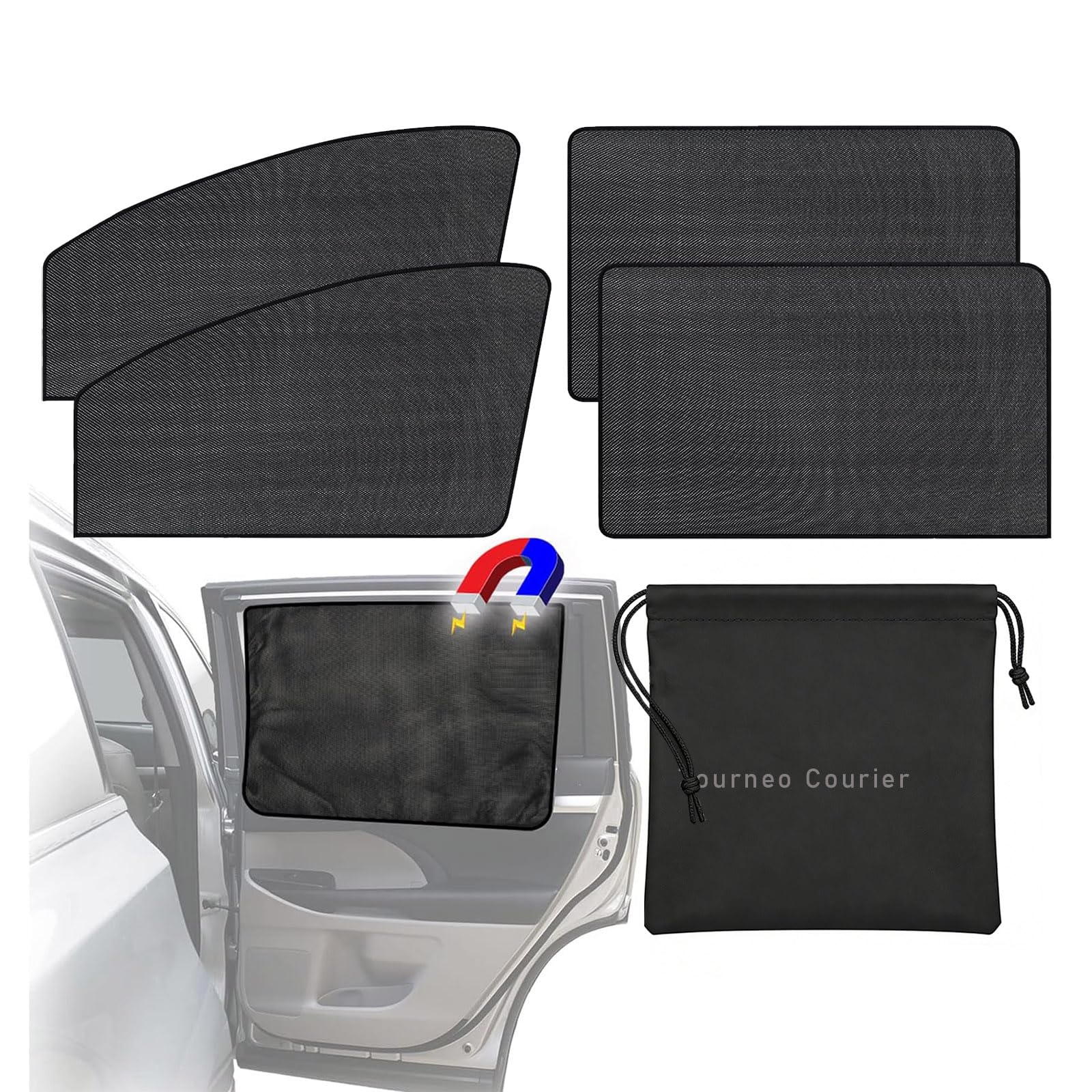 Tendine per Finestrini Auto Magnetico 4 Pezzi Compatibile con Ford Tourneo Courier 2024 Tenda Sole Parasole