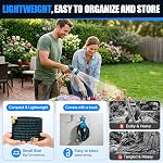 3X Tige de jardin extensible 50FT Tube d'eau flexible avec connecteurs solides & Spray Buse étanche Non Kink lourd service pour jardin extérieur d'arrosage soins de pelouse