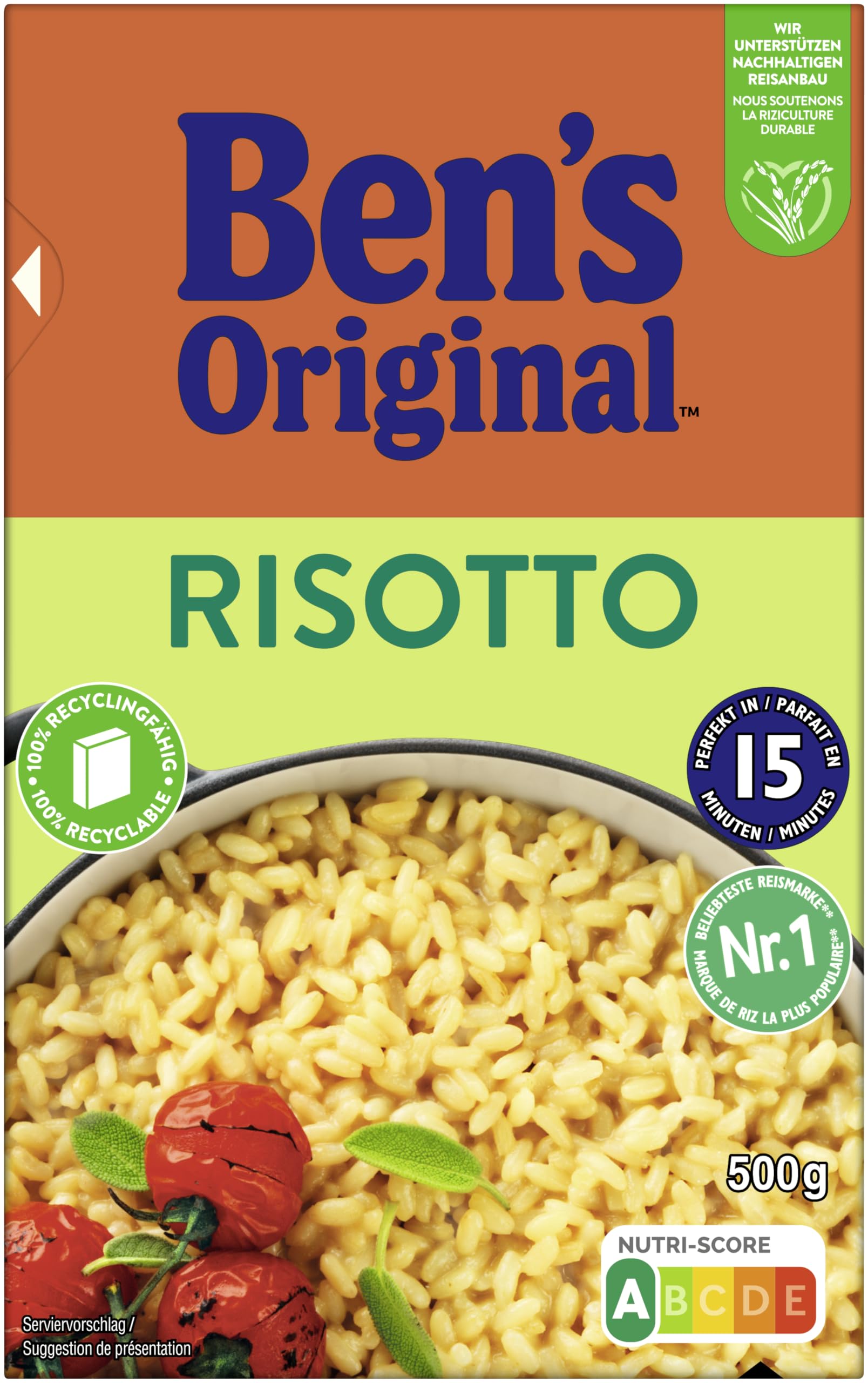 BEN'S ORIGINAL™ Loser Reis Risotto 12x500g | Risotto Reis lose, Cremiges Ergebnis, Ideal für klassisches Risotto