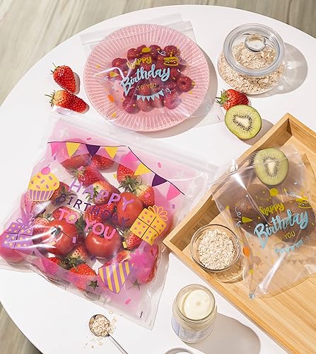 Miniatura 3 de Bolsas de almacenamiento de alimentos, edición de cumpleaños, 100 unidades (50 cuartos de galón, 50 galones), parte inferior expandible, productos