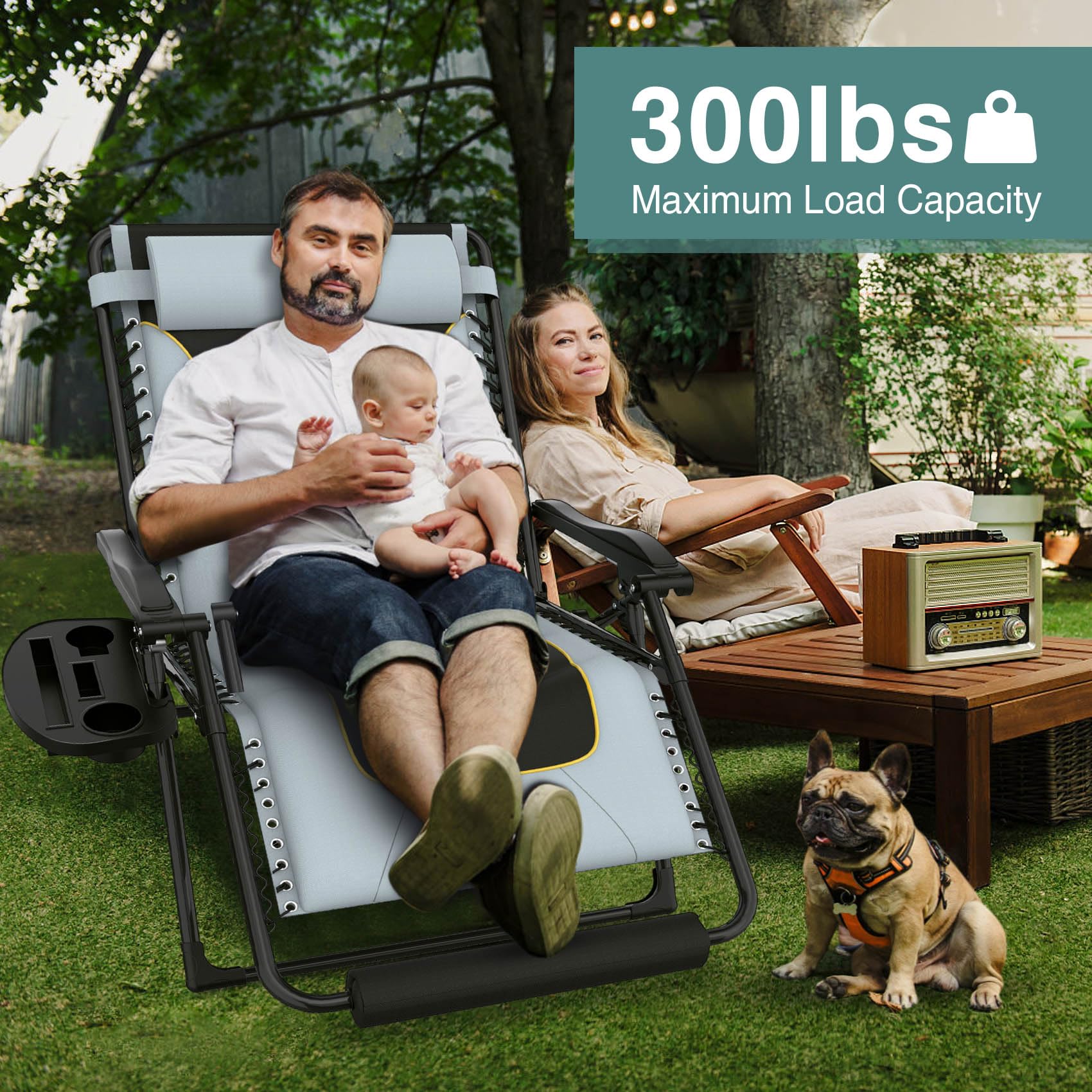 Slendor Zero Gravity Chairs 26In,Padded Zero Gravity Lounge Chair