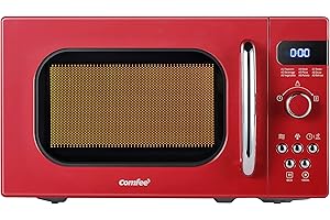 COMFEE' Retro 700W Red Microwave Countertop, AM720C2RA-R