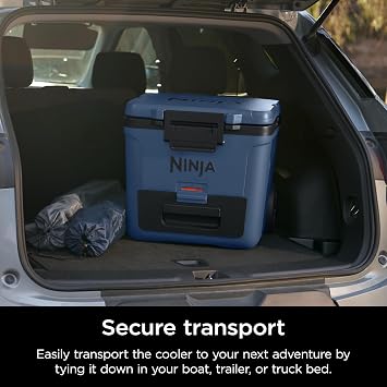 Ninja | Cooler | FrostVault 30QT Cooler with Wheels | Insulated with Temp Dry Storage Drawer | Keeps Ice Cold for Days | for the Beach, Camping, Picnics & More | Lakeshore Blue | FB230BL