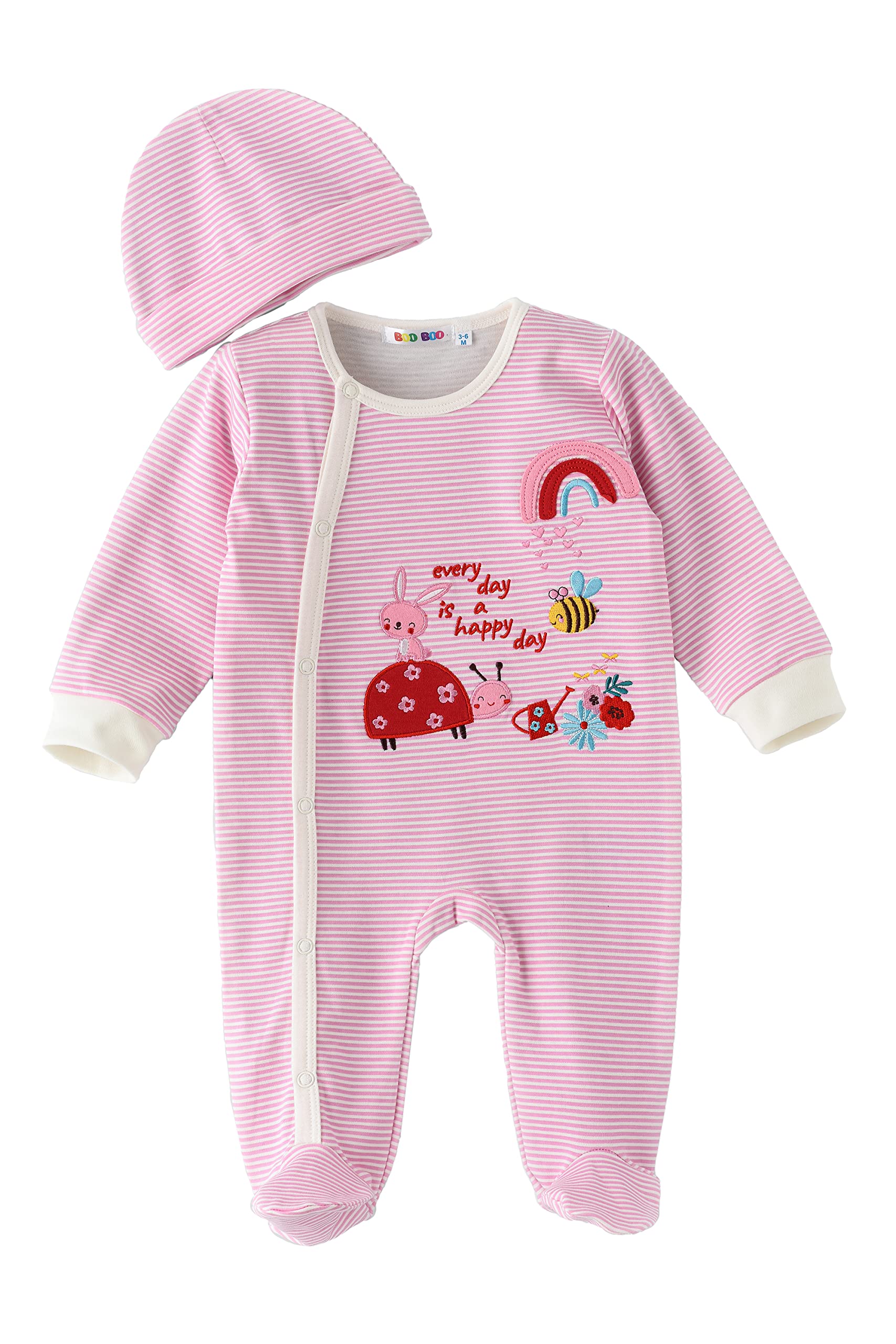 BooBoo Kids Garden Range 2 Pc Sleepsuit + Hat Set