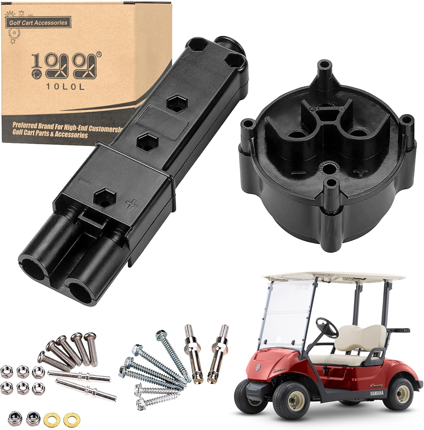 10L0L 48 Volt MAC DC Charger Handle Plug and Receptacle Kit for Yamaha G19 & G22 Electric Golf Cart, OEM# JR1-H235A-00 JR1-H6181-02-00