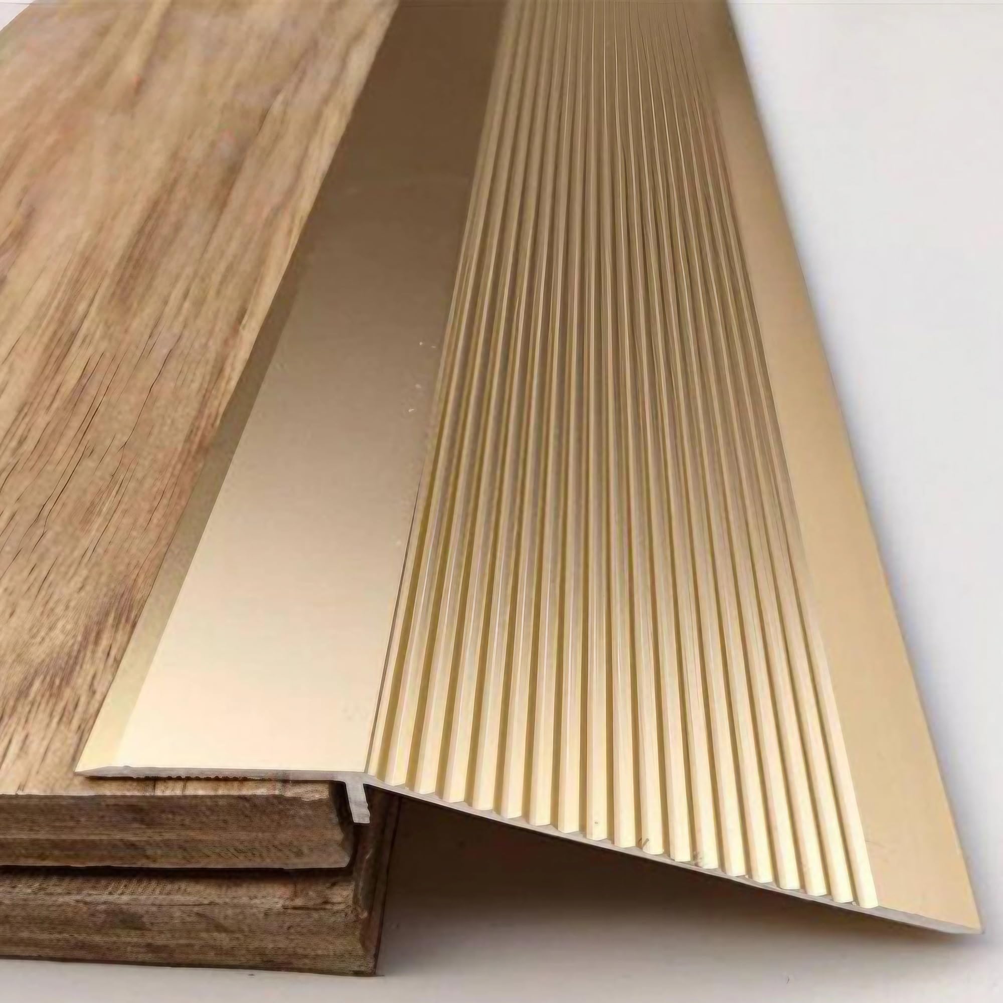 Aluminium Door Sill Strip Laminate Floor Edge Metal Transition Threshold Separator for Openings Carpet Tile Roller(Brass,270cm)