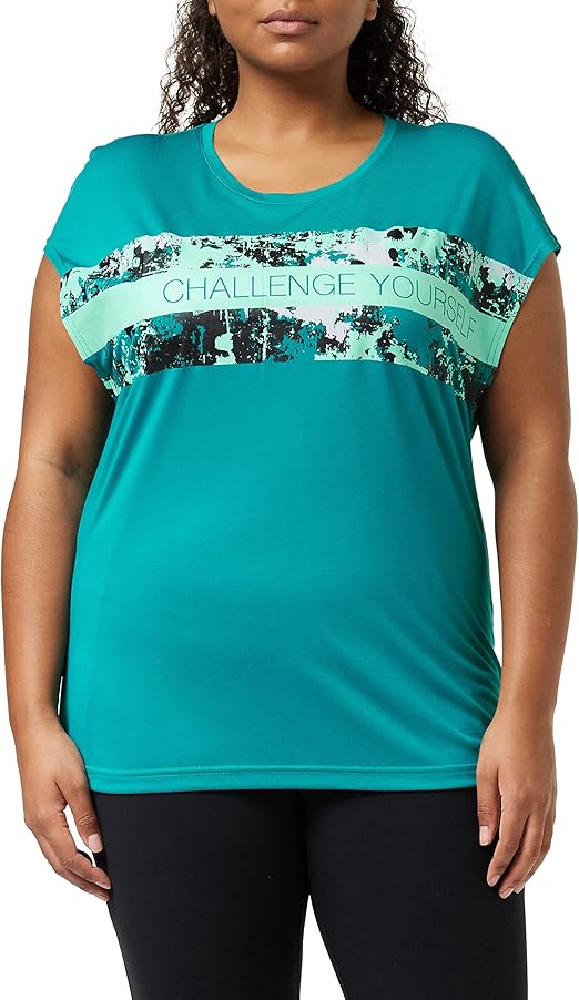 ENERGETICS Damen Gerda T-Shirt - Weiches Melange Shirt Mit Motto-Print