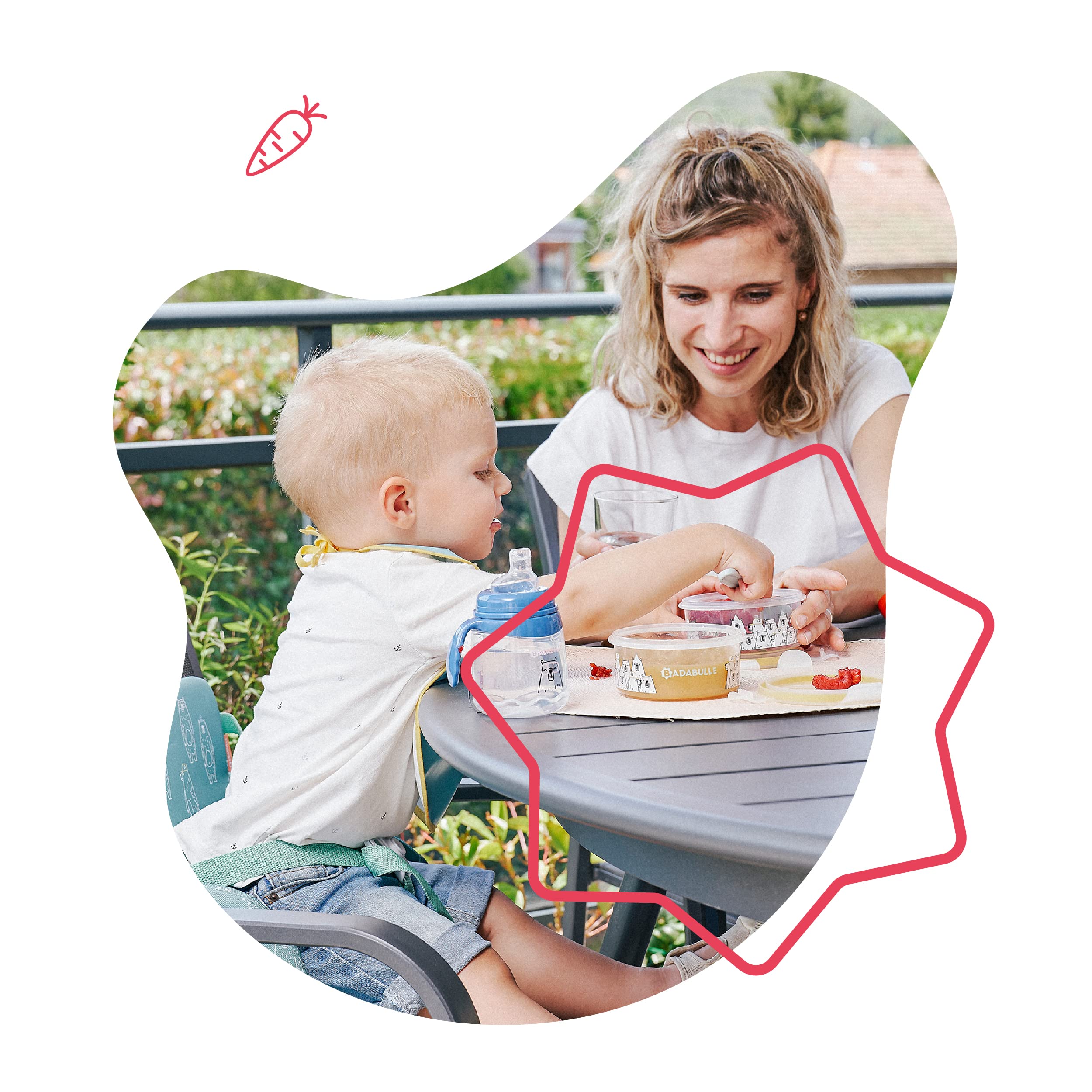 Badabulle MaxiBox 3 x 300 ml - hermetically Closing Storage Container for Baby Porridge, transparent, 3x300ml Bär - Image 2