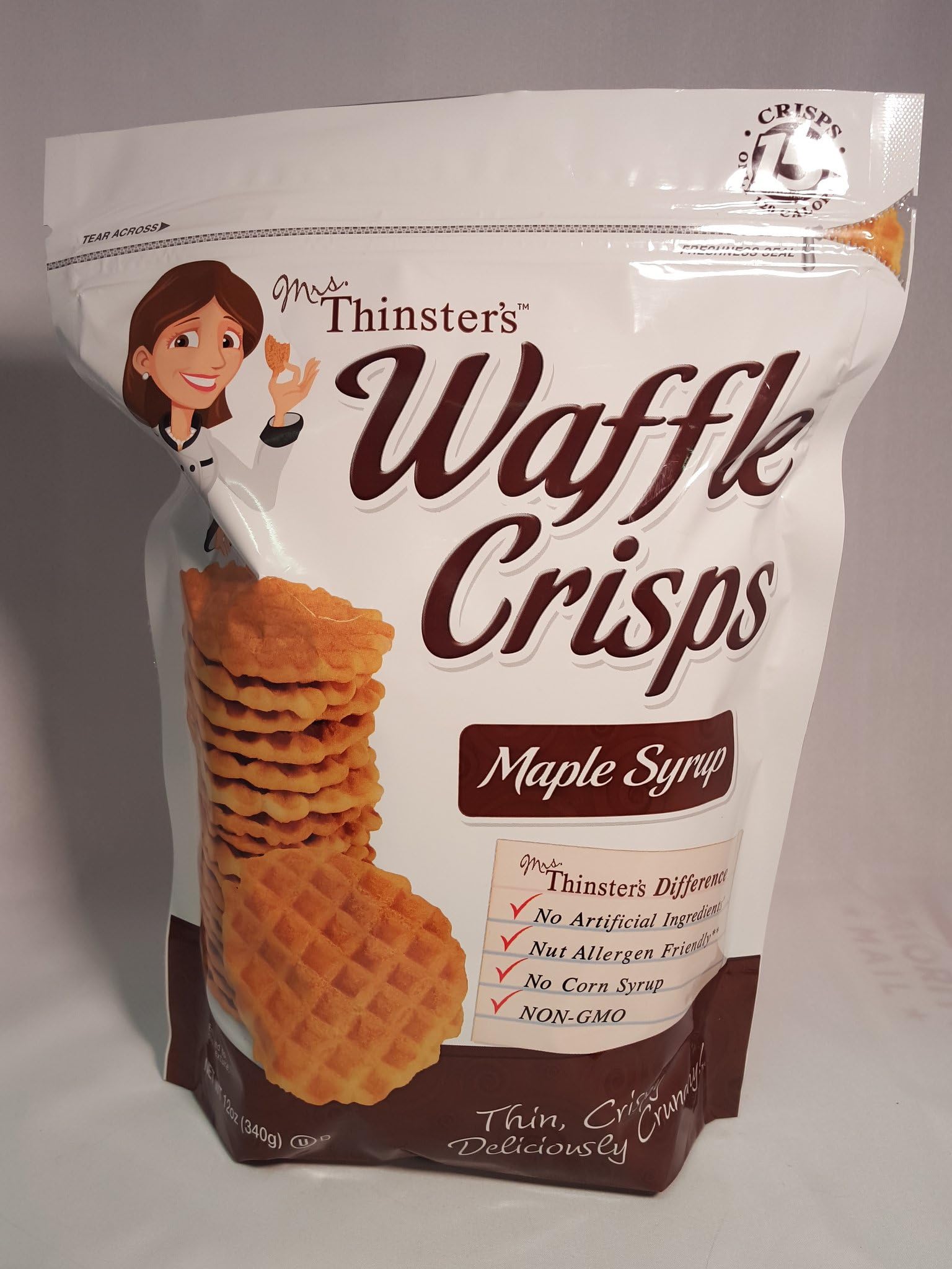 Mrs. Thinsters Maple Syrup Waffle Crisps 12oz Bag