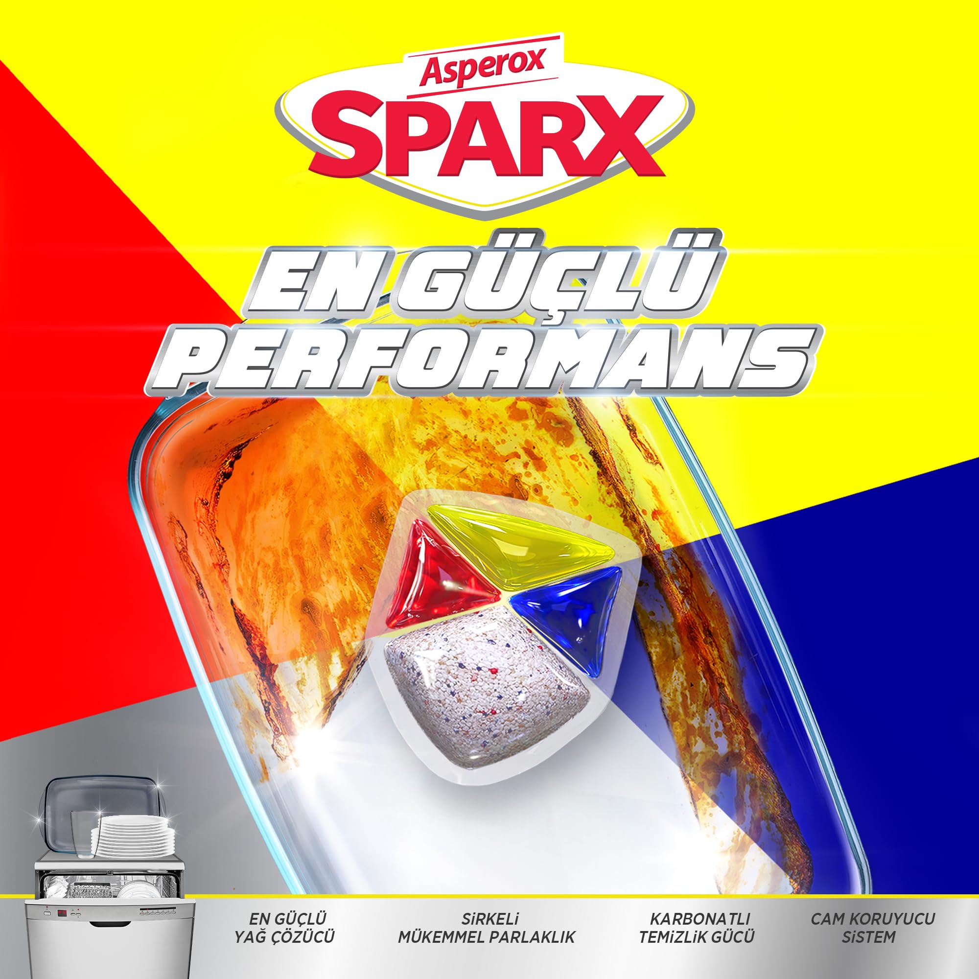 Asperox Sparx Diamond Bulaşık Makinesi Kapsülü 72 Adet