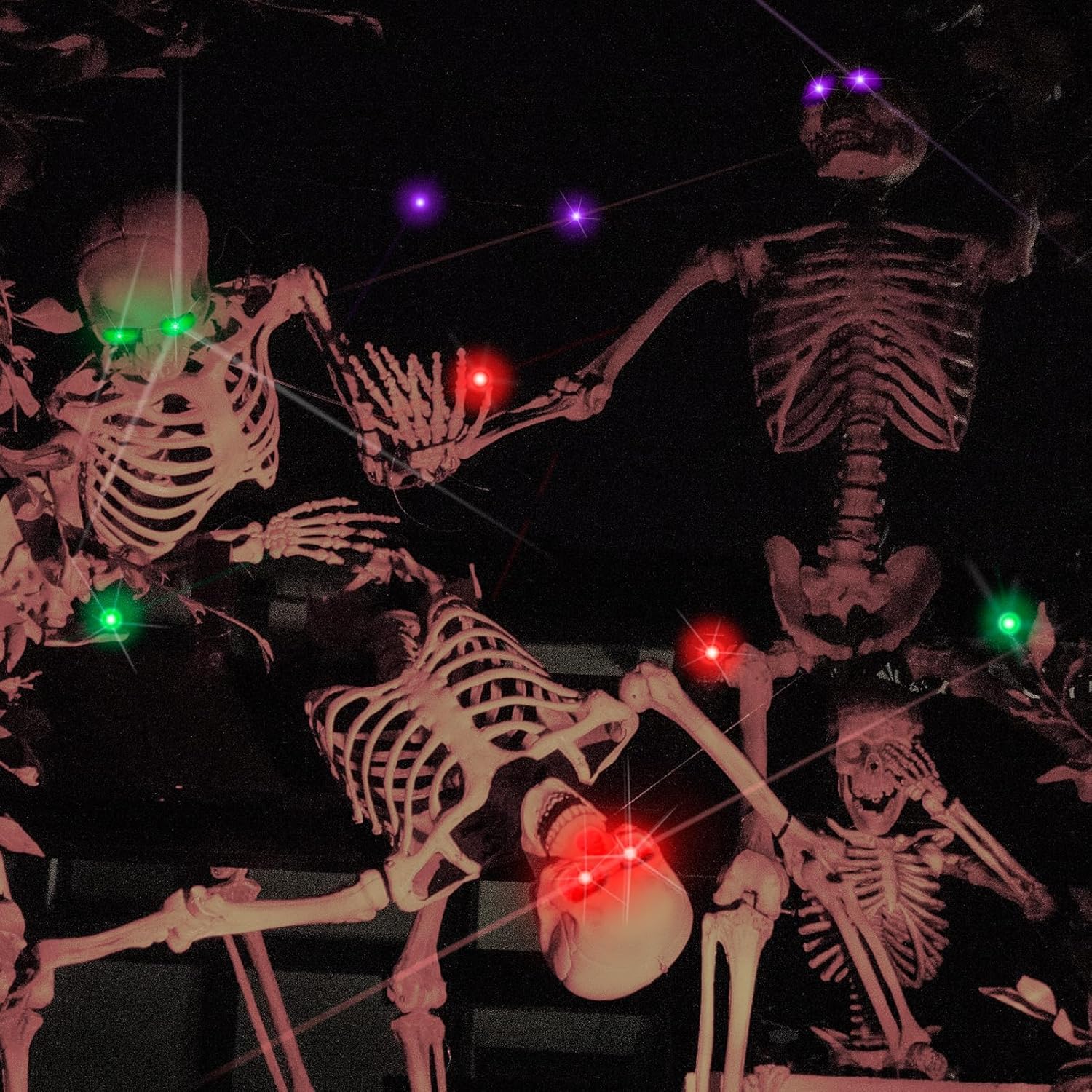 4PCS LED Red Glowing Eyes for Halloween Mask Light up Skeleton Eyes with Timer, Led Glowing Light Up for Halloween Christmas Decoration Skull Masks Props, Cosplay Party Mask Glowing Eyes (Red) - Image 4