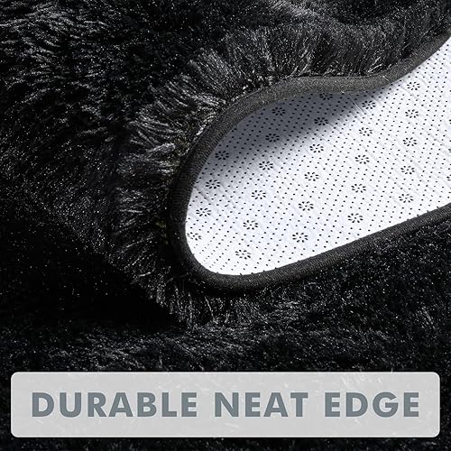 Miniatura 7 de Alfombra suave de pelo largo para sala de estar, alfombras esponjosas de 5 x 8 pies con parte inferior antideslizante para dormitorio, mesita de