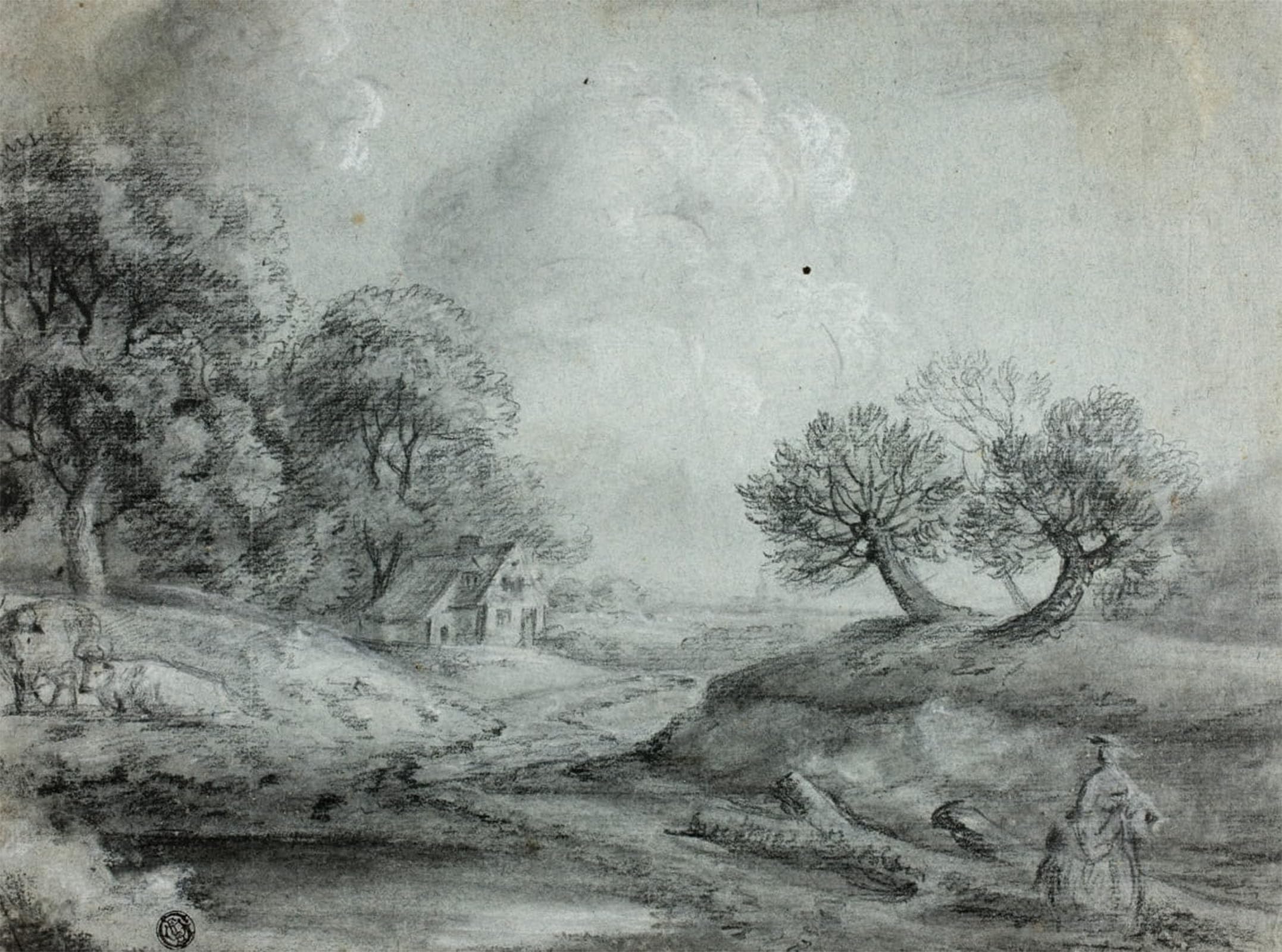 ARTXLXXBN Famous Prints Artwork Pictures Poster Painting Art Landscape with Woman and Cows by Famous Artist Artwork Landscape Pictures for Home Decor 60x90cm
