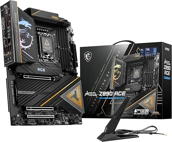 MSI MEG Z890 ACE Gaming Motherboard (Support Core Ultra Series 2 Intel Processors, LGA 1851, DDR5, PCIe 5.0, M.2, SATA, 10Gbps LAN, USB Type-C, Wi-Fi 7, Bluetooth 5.4, Thunderbolt 4, ATX)