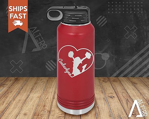 Miniatura 4 de Alterd Industries Cheer Water Bottle - cheer water bottle for cheerleader, Personalized Cheerleader Water Bottle, Cheerleader Gifts (Black)