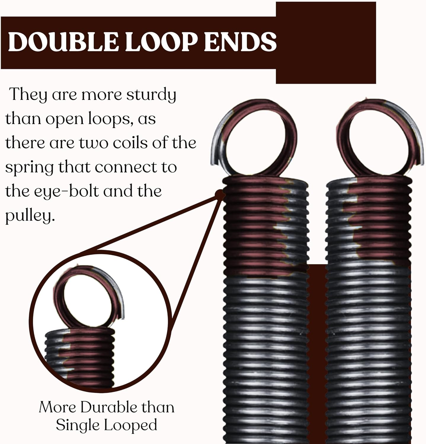 Heavy Duty Residential Garage Door Extension Springs 2-Pack (160 lbs.) Brown