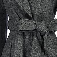 Vista 8 de GRACE KARIN Abrigo de manga larga abombada con solapa de muesca para mujer con cinturón de amarre