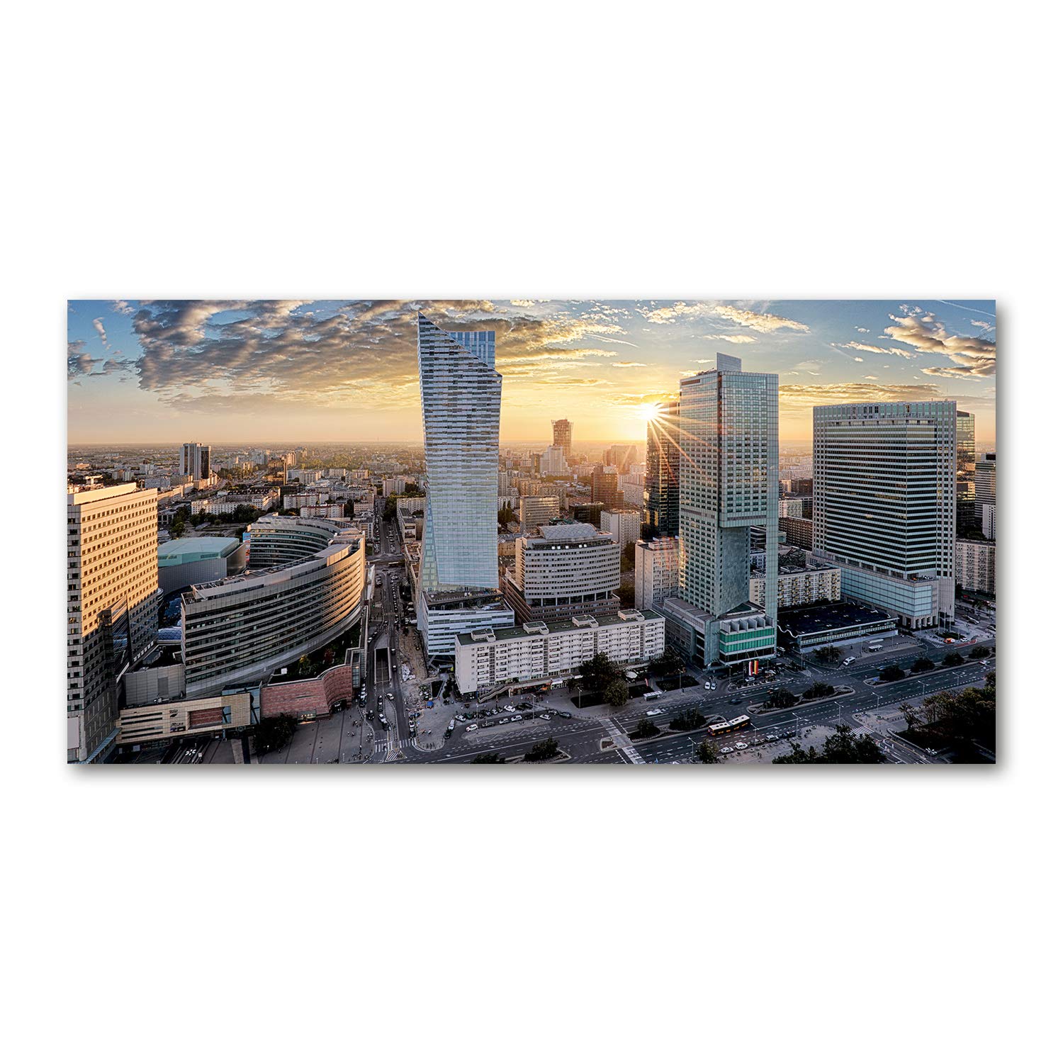 Impression sur verre contre les murs vides grand tableau gris Varsovie 120x60