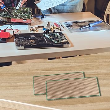2Pcs Stripboard Uncut PCB Single-Sided Circuit Board Perf Board 6.5x14.5cm 2.54mm Pitch for Electronics Prototyping