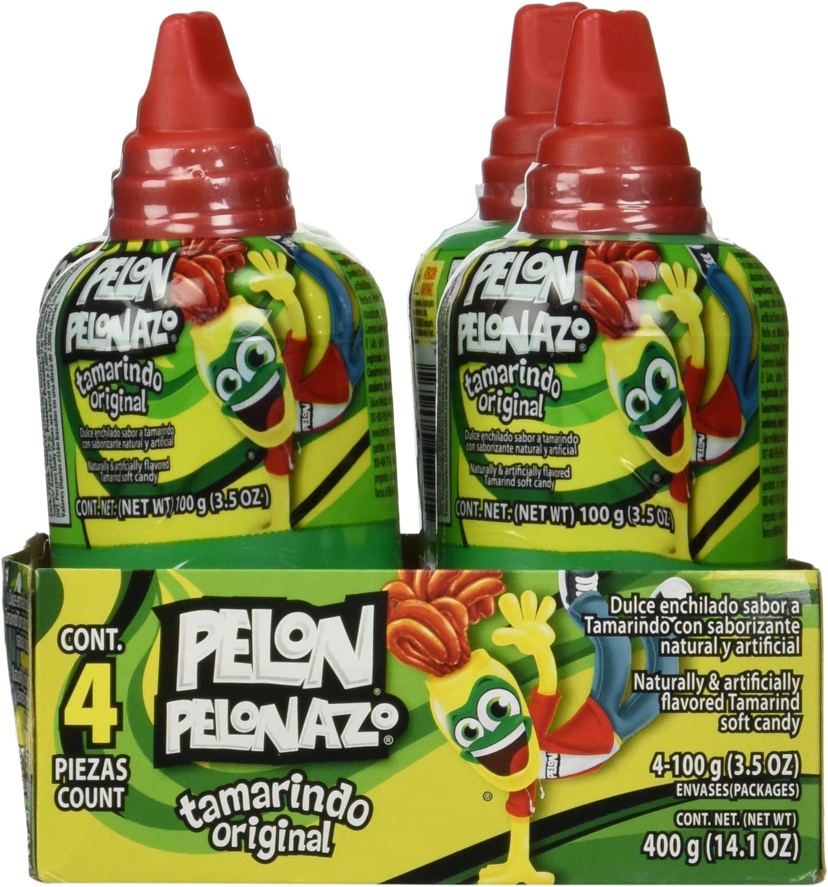 Pelon Pelo Rico Pelon Pelonazo Tamrind Flavor Jumbo Size Mexican Candy, 4-Count, 3.5Oz