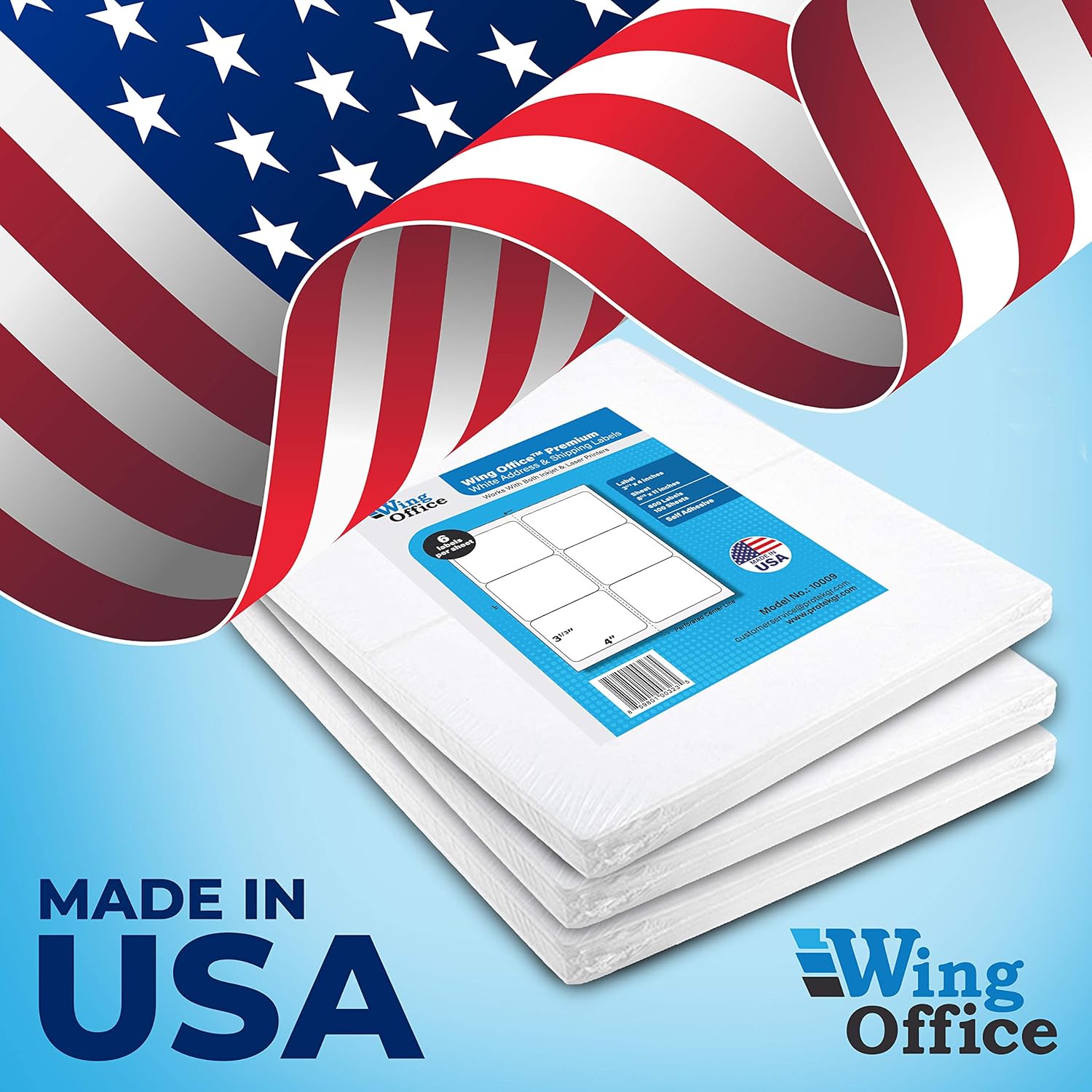 Shipping Labels for Printers - Premium 600 Self Adhesive - Laser and Ink Jet Printers, White, Made in USA, 3.33 x 4 Inches, Pack of 600, Same Size As 8164 and More