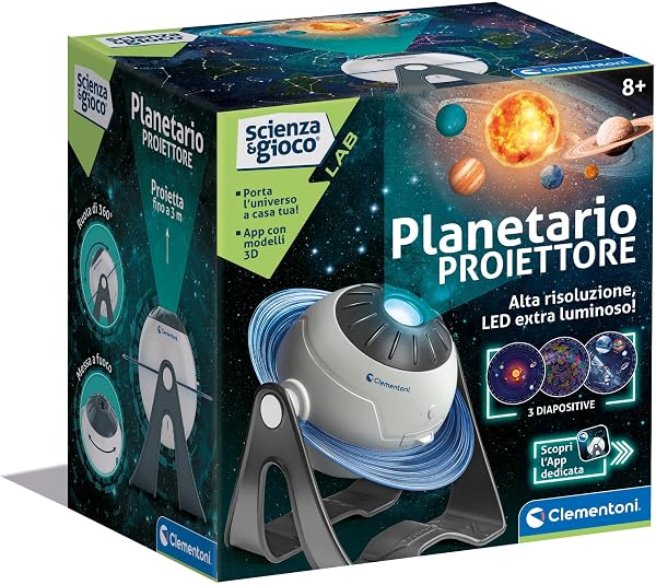 Clementoni Scienza e gioco Lab – Planetario Proyector Delle Stelle Animato 3D, Game Scientifico Bambini 8+ Años, para Descubrir el Sistema Solar y Las Constelaciones, Made in Italy, Idioma Italiano - 1