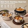 Juego de utensilios de cocina de acero inoxidable Tri-Ply, 10 piezas, no tóxico, libre de PFOA, apto para horno hasta 900°F, apto para lavavajillas, compatible con todas las estufas 3
