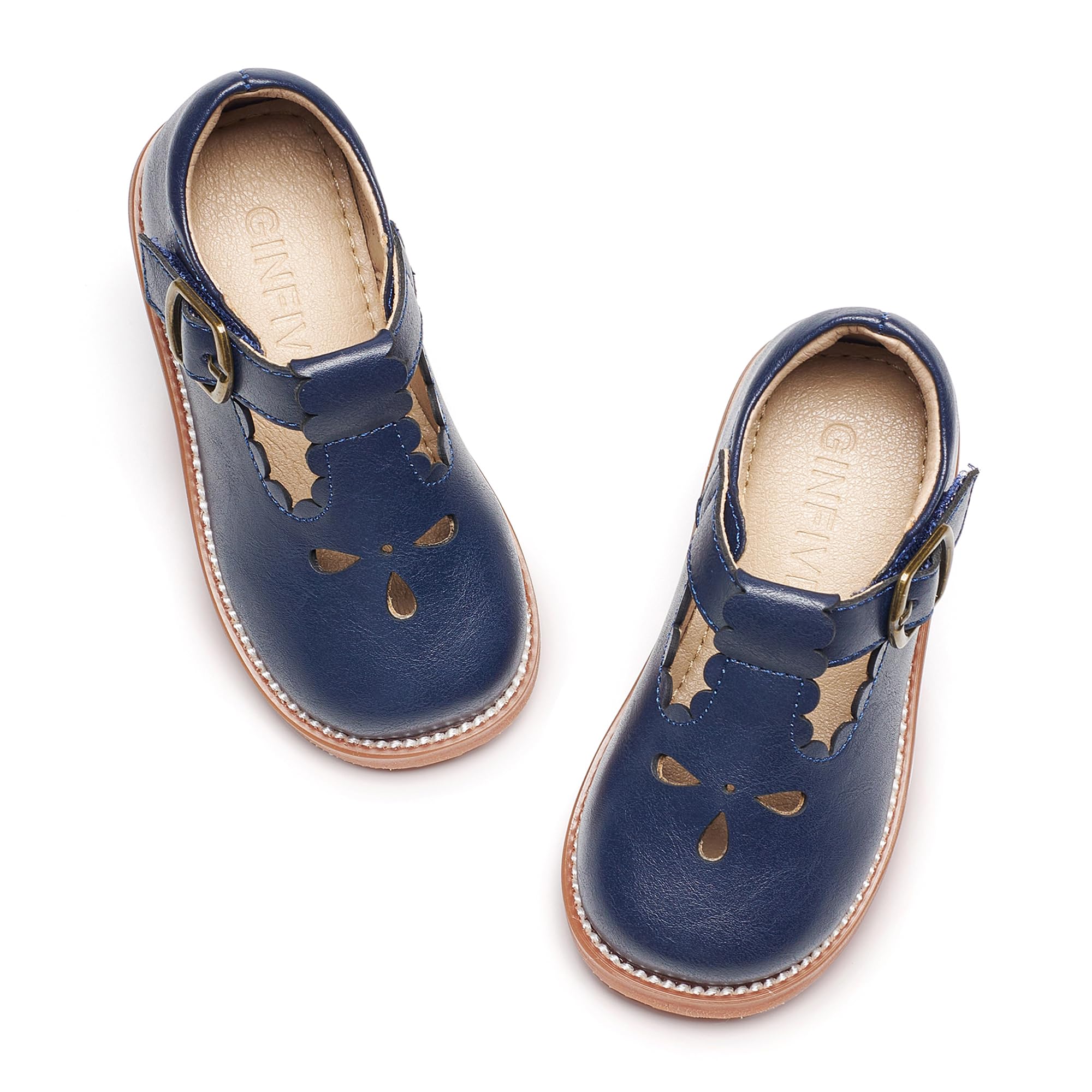 GINFIVE Toddler Girls Mary Jane School Oxford Dress Flat Shoes for Wedding