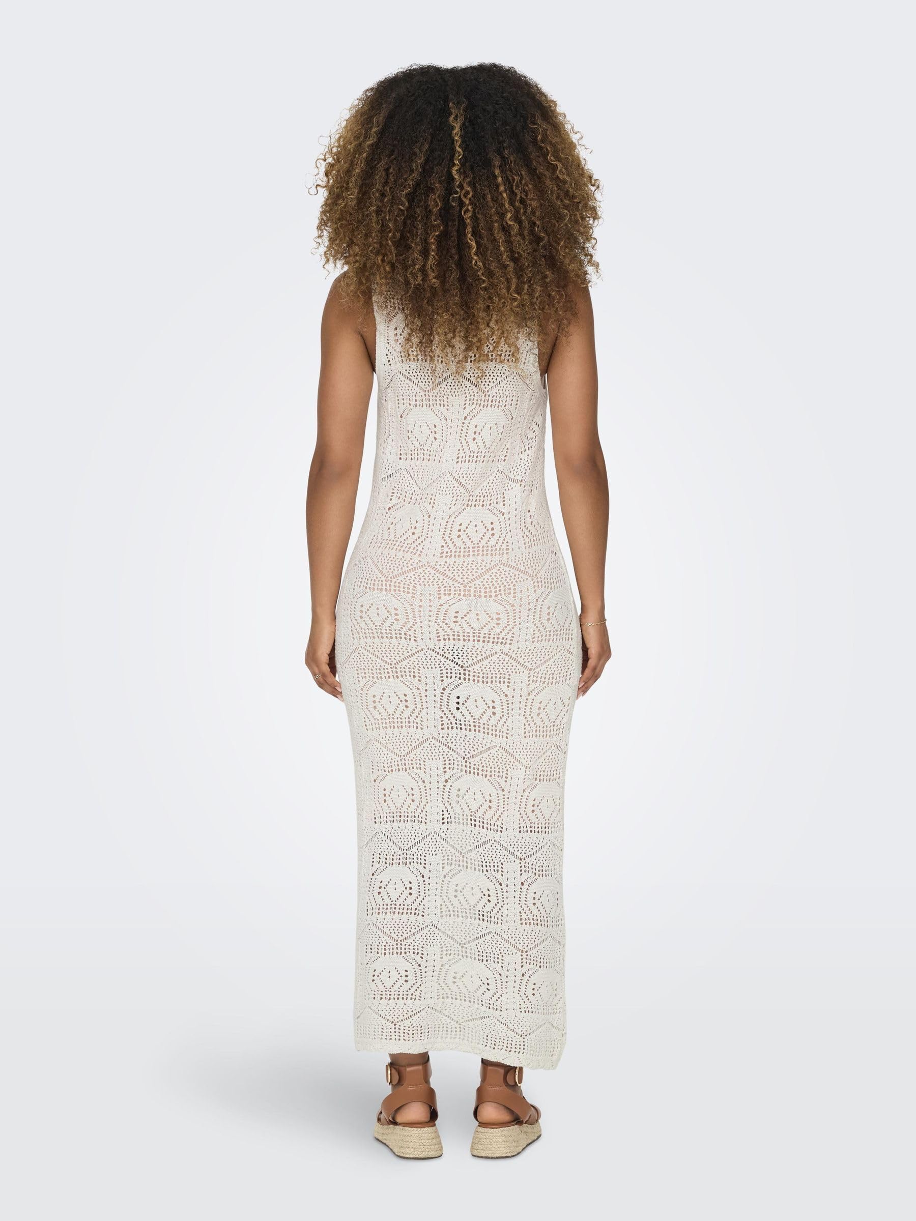 ONLY Damen Kleid Sommer Beach Dress ärmelloses Box Fit Rundhalsausschnitt Maxi