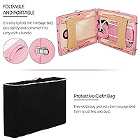 Vista 3 de Yaheetech - Mesa de masaje portátil, cama para spa, cama de pestañas plegable, ajustable, con 2 pliegues, con bolsa de tela no tejida, 28 pulgadas