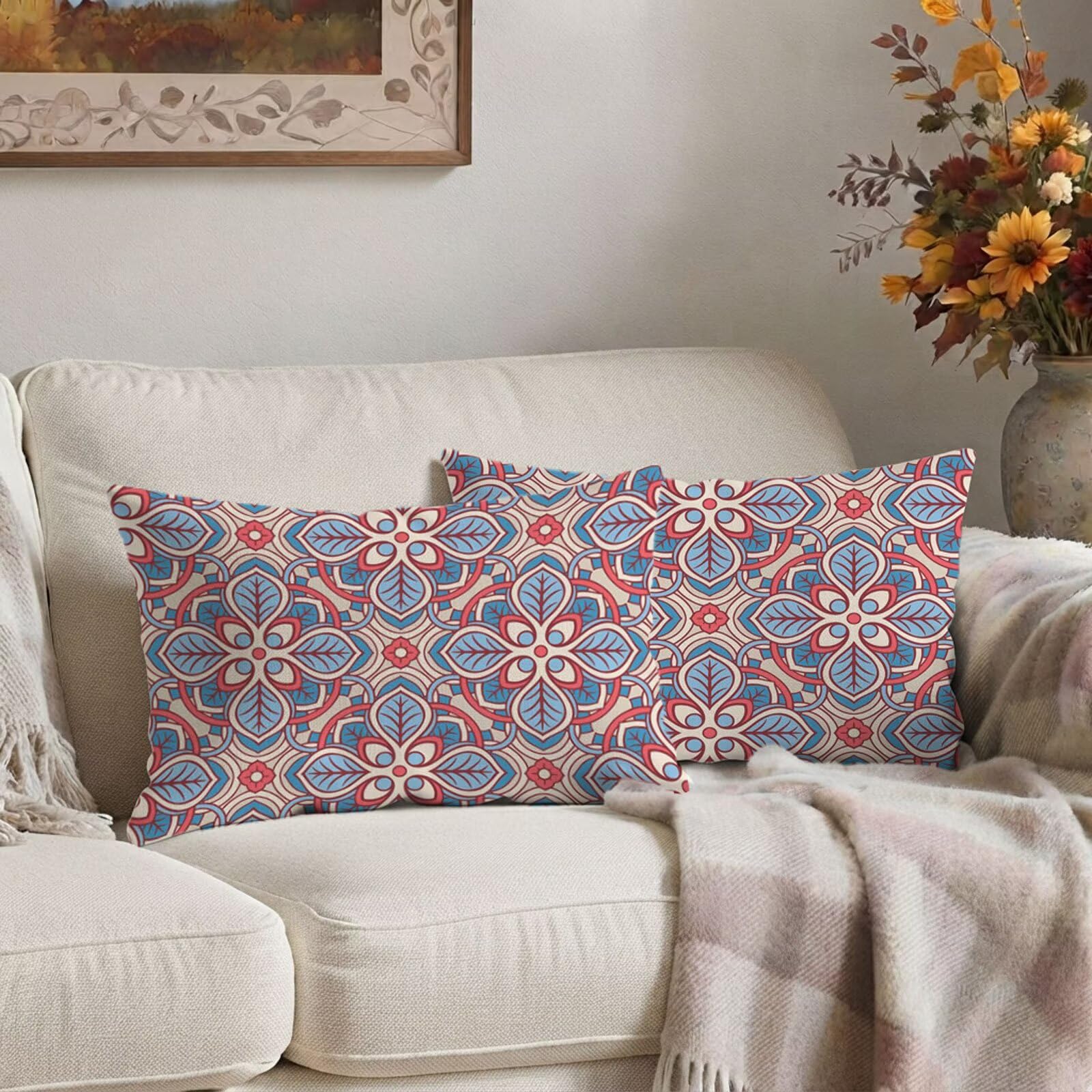 Poszewki na poduszki 60x80 cm retro boho poszewki na poduszki prostokątne E