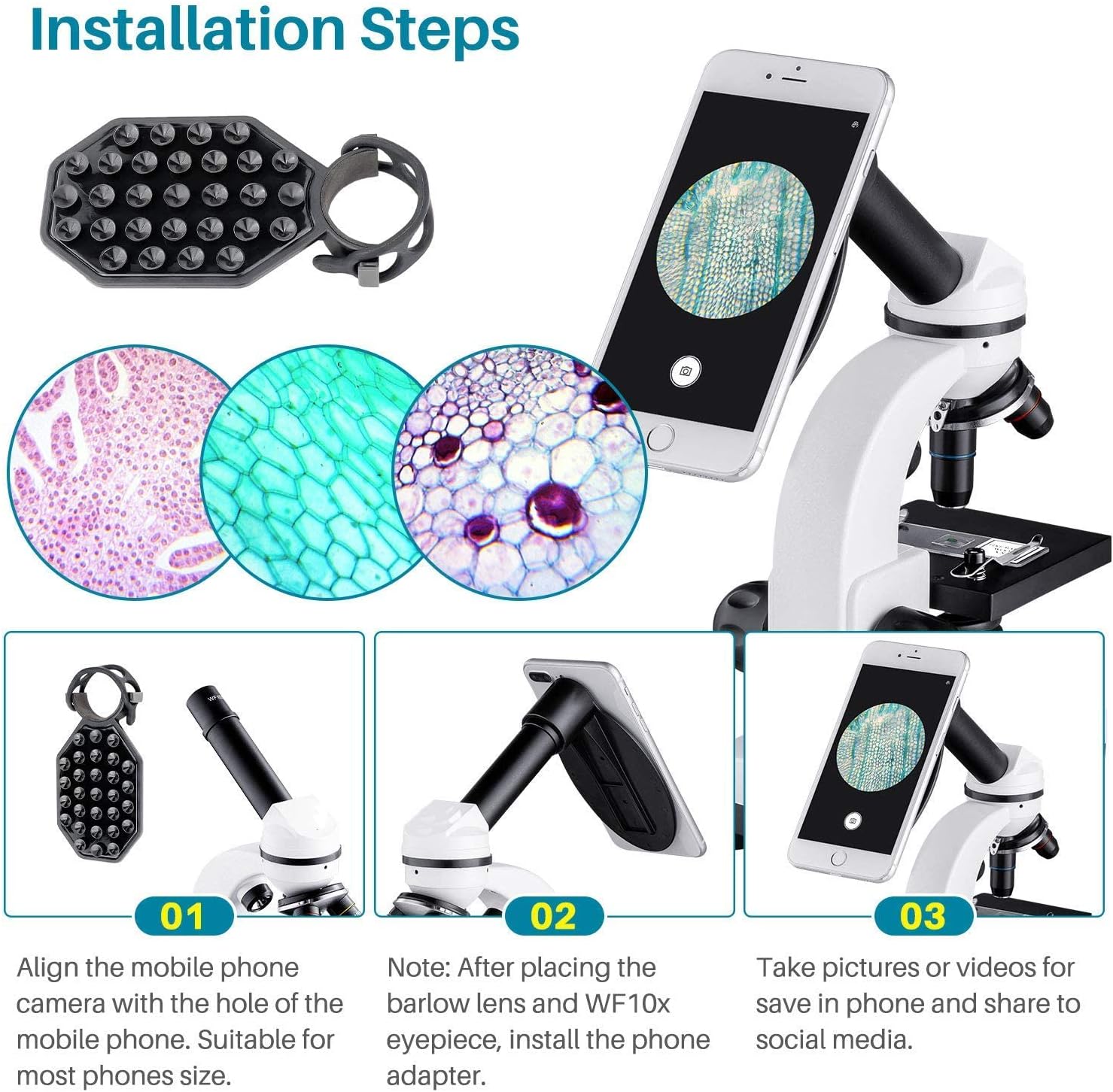 Lоwеѕt Prісе 40X-1600X Microscopes for Kids Students Adults with Microscope Slides Set, Phone Adapter, Powerful Biological Microscopes for School Laboratory Home Science Education