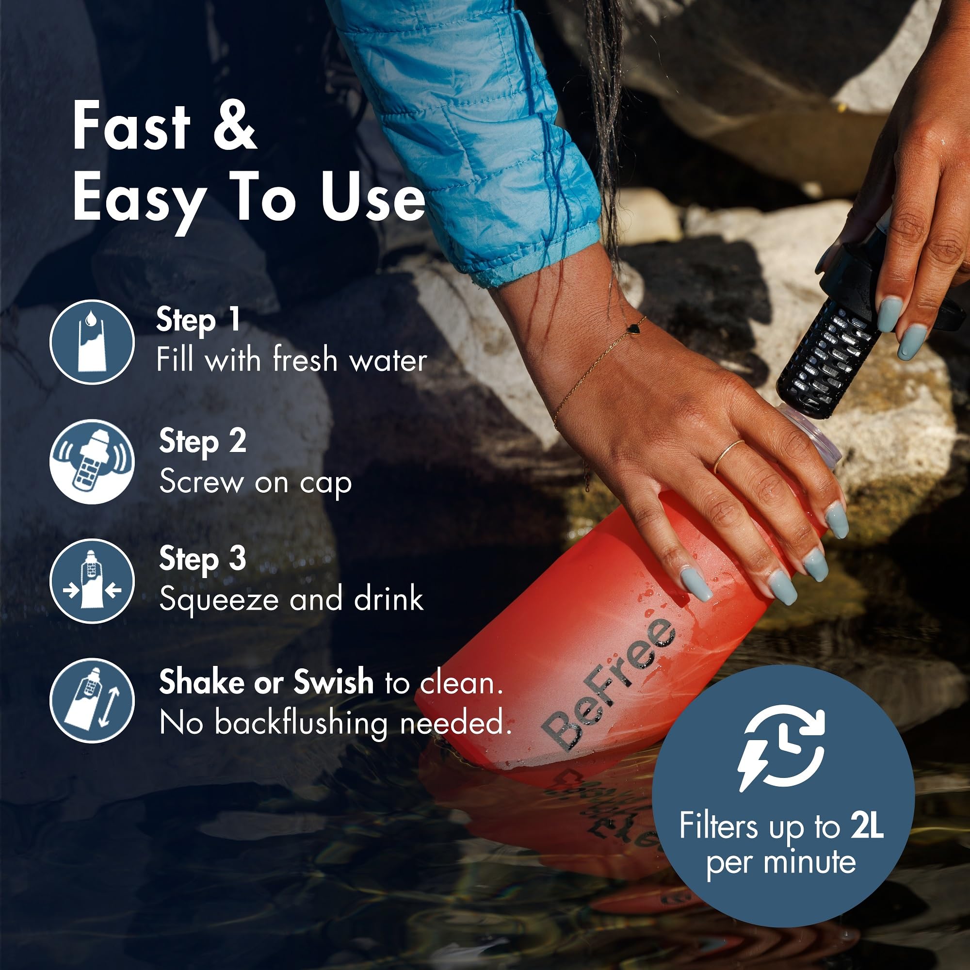 Katadyn BeFree AC 1L Soft Water Filter Bottle In Green, Ultralight