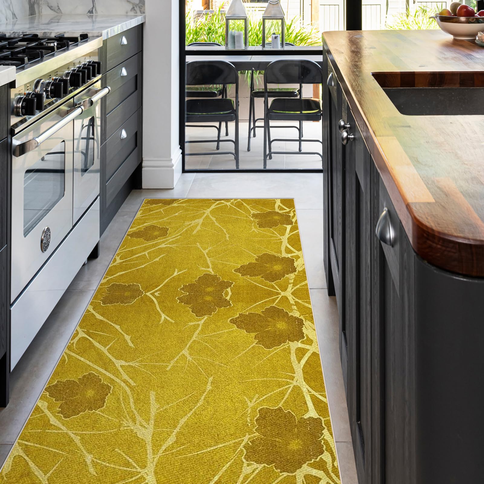 Alfombra cocina antideslizante lavable y alfombra larga de pasillo 110 x 160 cm