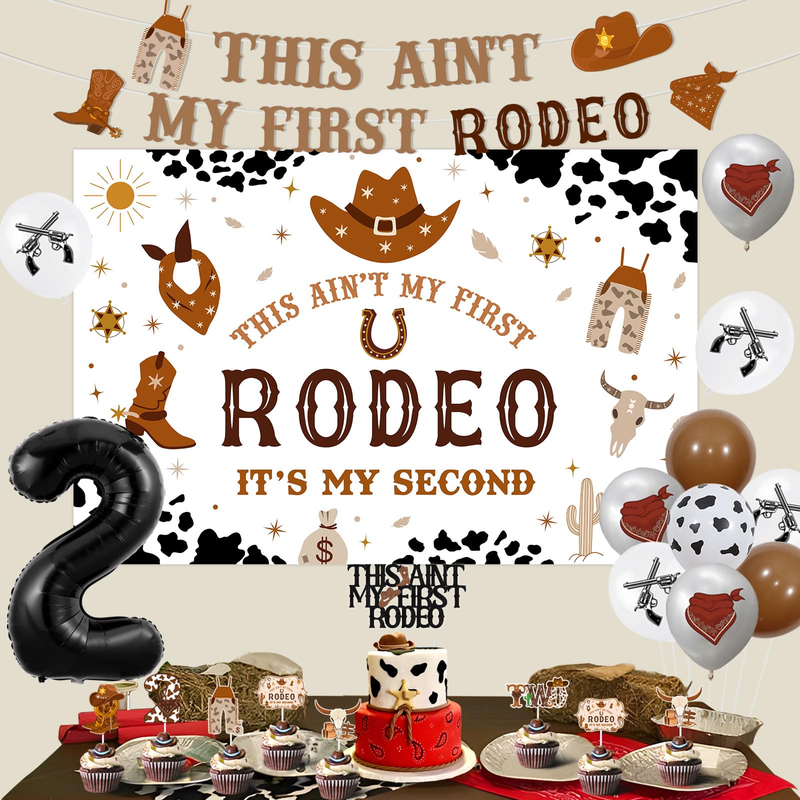 Saypacck Cowboy-Geschenktüten „My First Rodeo“ – 25 Stück, 14x6x12 Cm, Mit Griffen Für Kindergeburtstag