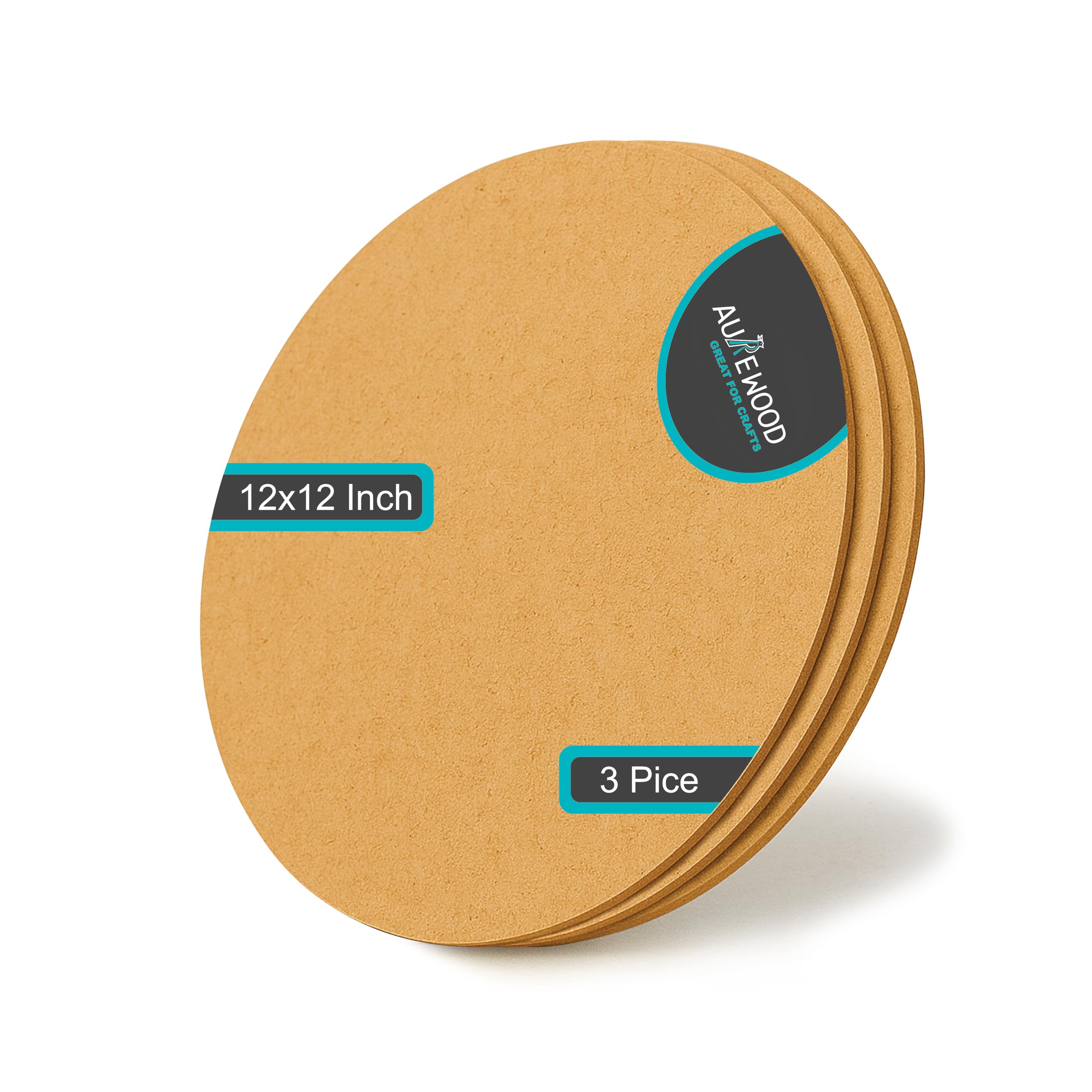 MDF Circle Board 12x12 Inch | 2.5mm Thick Round Wooden Base for DIY Art & Craft, Painting, Resin Art, Wall Decor (Pack of 3) (3)-image-9