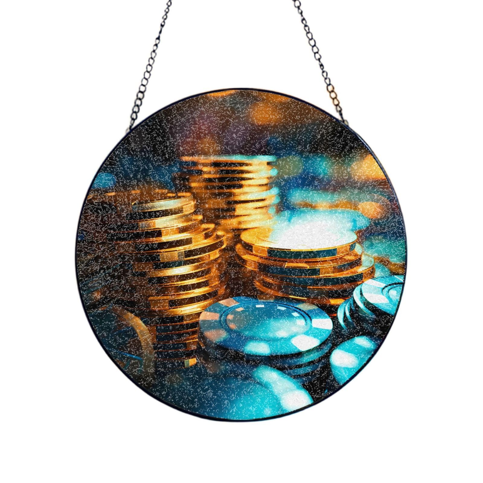 Phayah Chips Print Stained Glass Window Hanging Sun Catchers Decoration Mother'S Day Birthday Gifts For Home Garden Porch 4in（10cm）