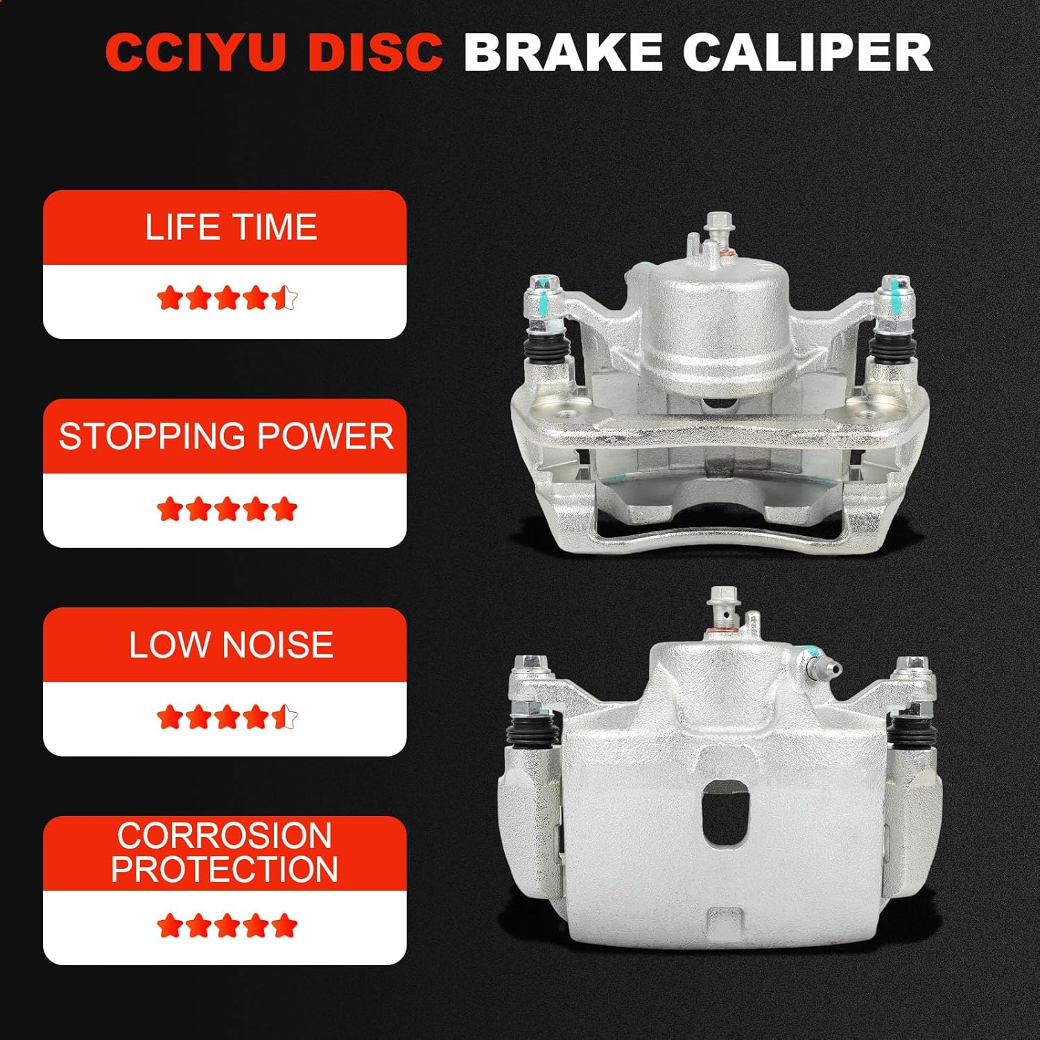 cciyu 19B2663 19B2662 Front Left & Right Brake Caliper With Bracket For Honda For CR-V 2002-2004,For Honda For Element 2003-2011