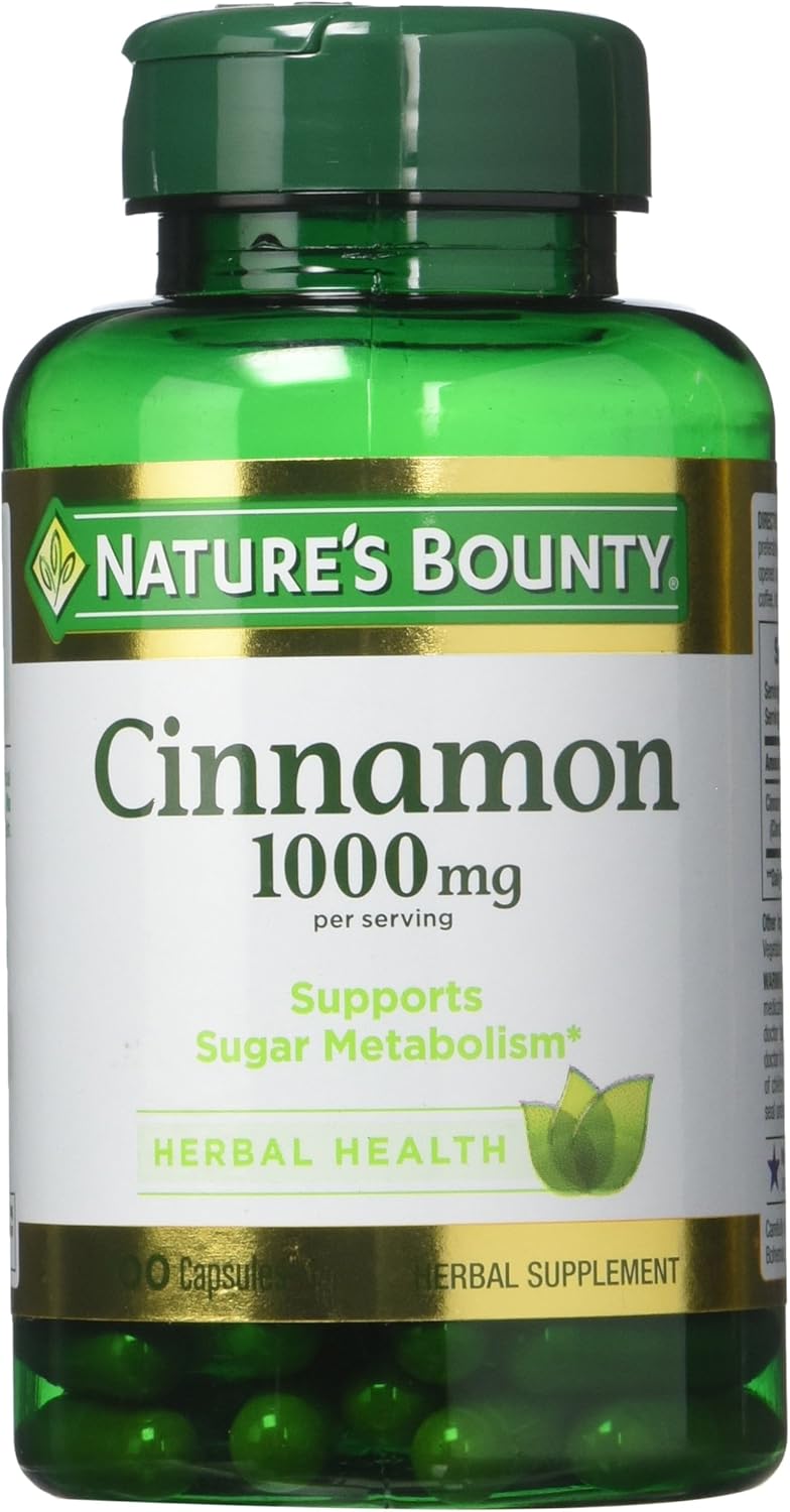 Nature's Bounty Cinnamon 1,000 mg Caps, 100 ct Salud y