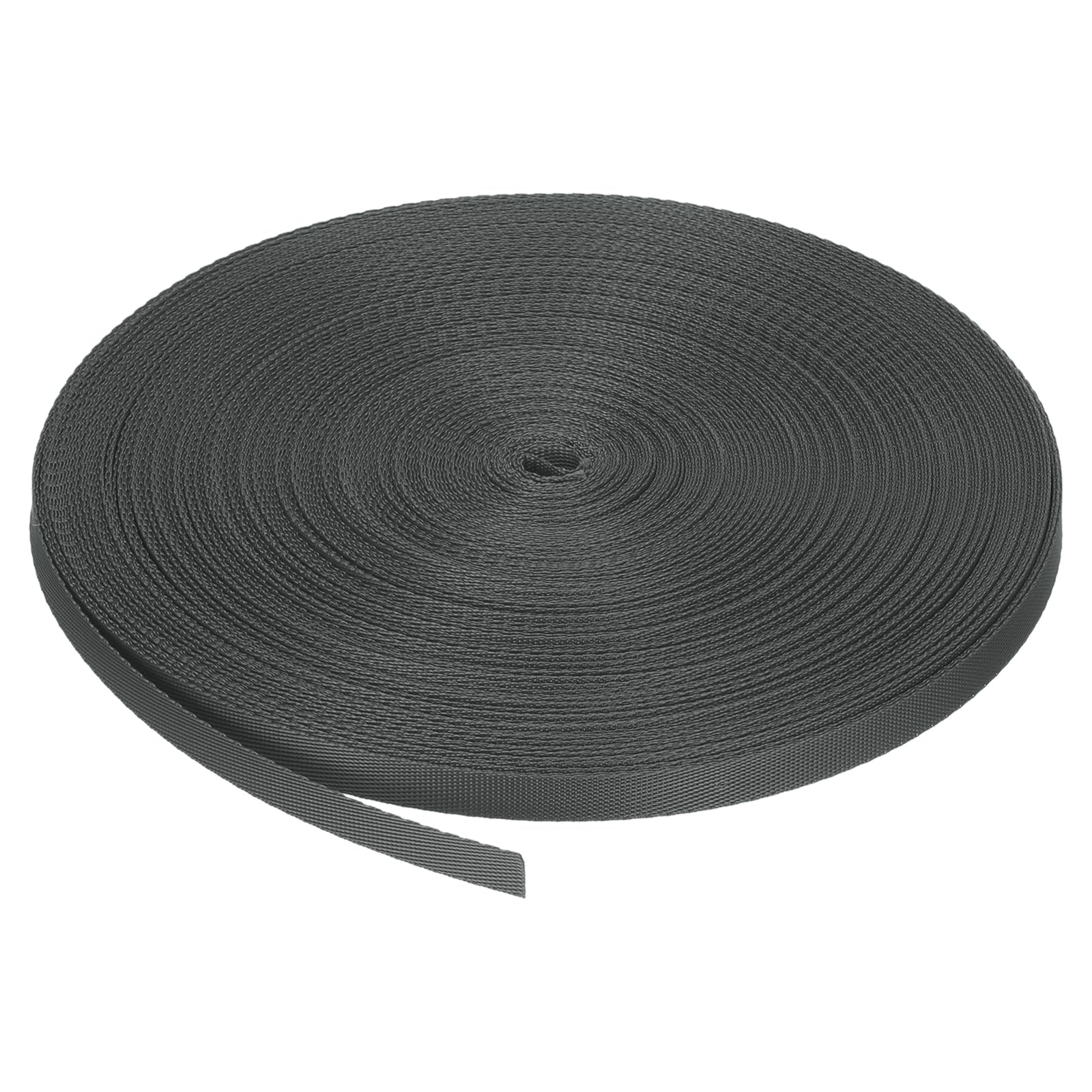 MECCANIXITY Nylon Webbing Strap Flat 3/8 Inch 50 Yards Dark Grey for Outdoor DIY Gear Repair, Backpack, Luggage-Rack, Crafts
