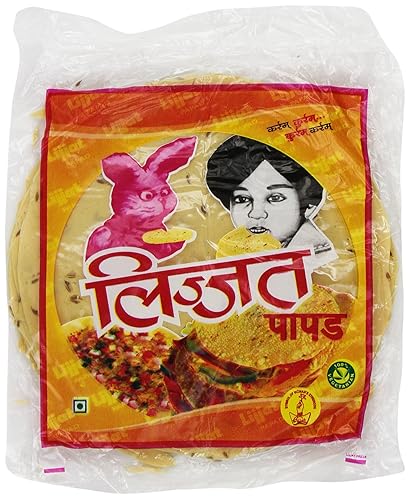 Lijjat Papad, Comino (Jeera), paquete de 7.06 onzas (paquete de 20)