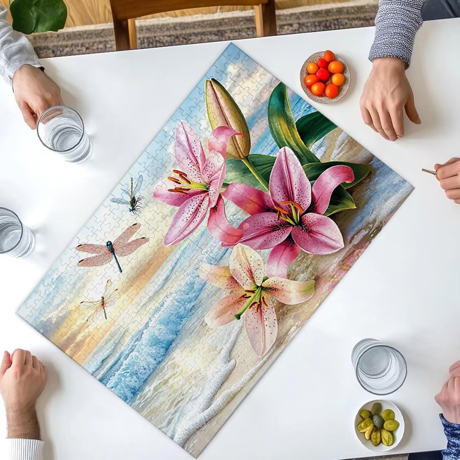 Puzzle 1500 elementów dla dorosłych puzzle dla dorosłych 1500 elementów puzzle wymagające i drażniące mózgi edukacja gra dla całości, prezenty dla mężczyzn, motyw puzzli: (Lilie plażowe) h-288