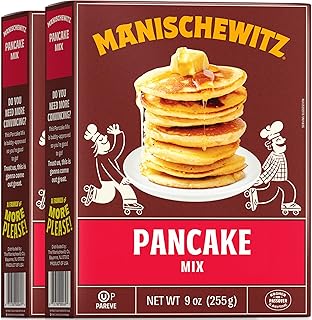 Manischewitz Pancake and Waffle Mix, 9oz (2 Pack) Kosher including Passover, Easy Prep!